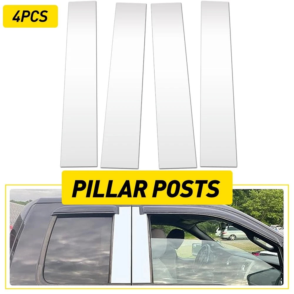 Set of 4 Chrome Door Post Pillar Trim for Ford F150 (2004–2014)
