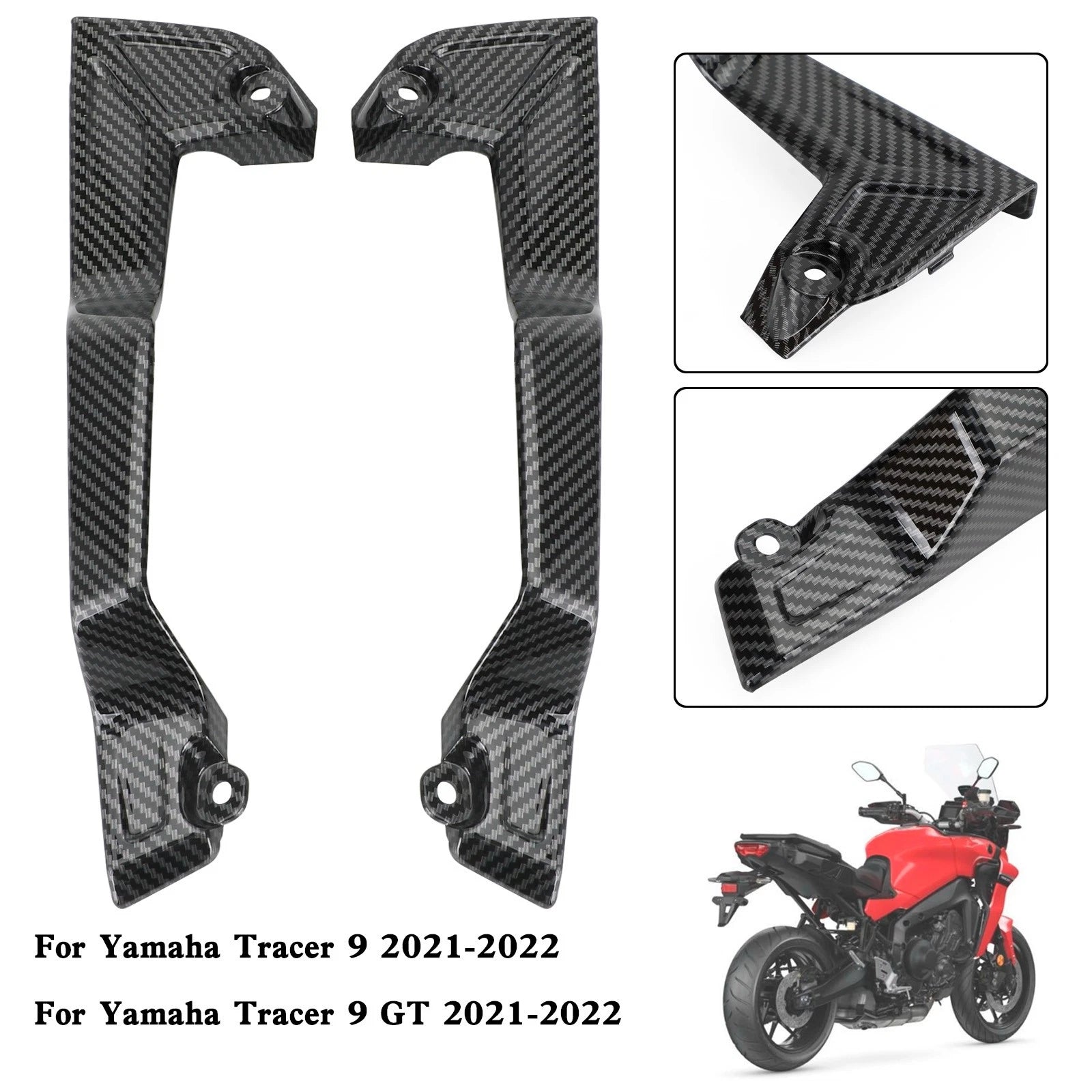 Rear Tail Seat Side Fairing Covers for Yamaha Tracer 9 GT (2021–2022) Carbon