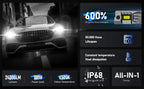 2X H7 LED Headlight Bulb Combo for Universal Fit (6500K, 24000LM, 100W)