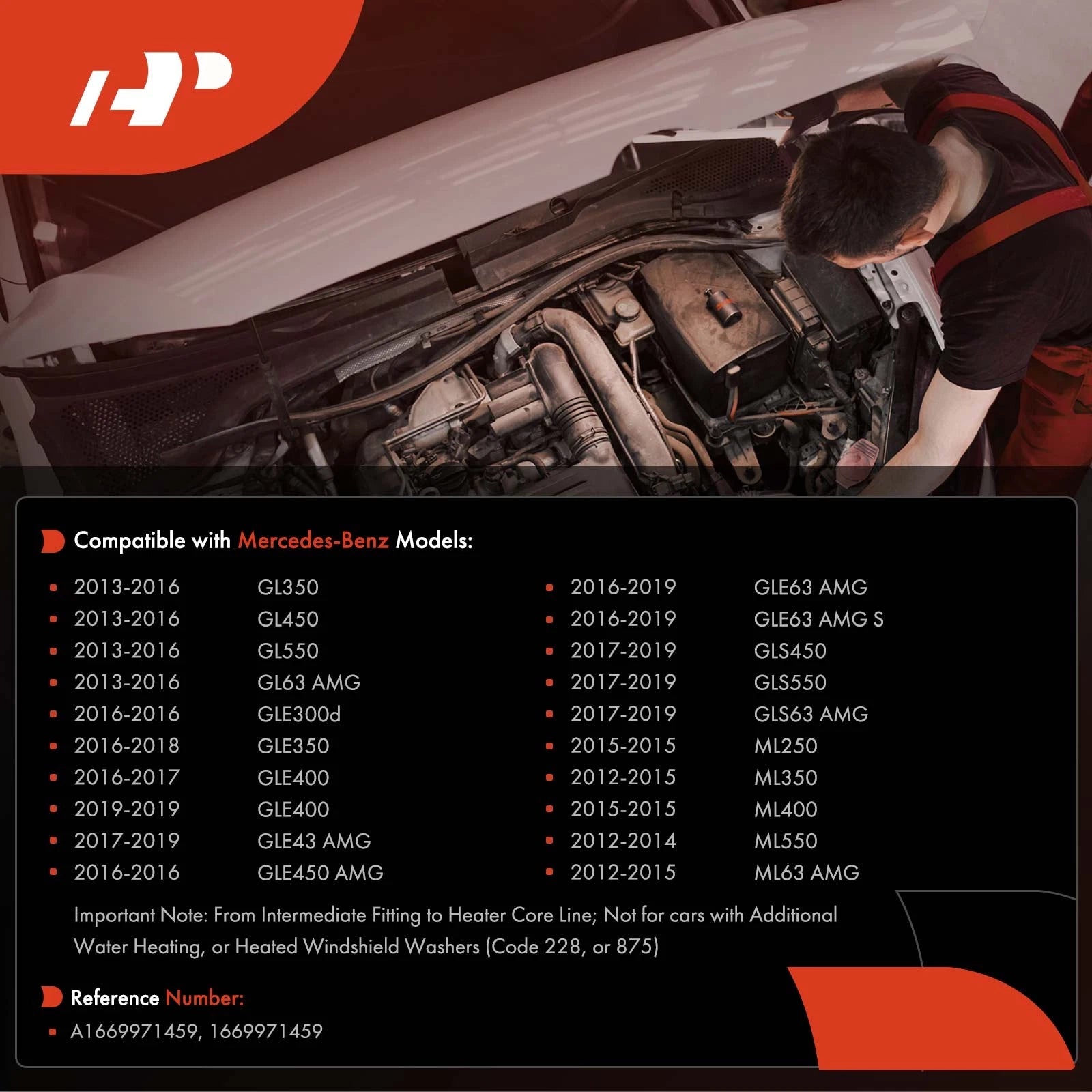 Hose Connection Fitting for Mercedes-Benz GLE300d, GLE450 AMG (2016)