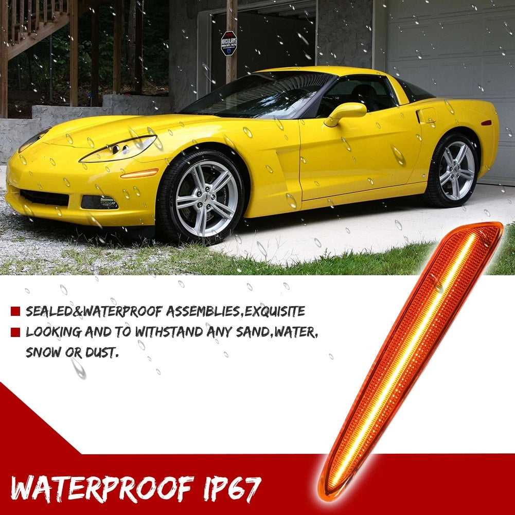 LED Front Bumper Side Marker Lights for Chevy Corvette C6 (2005–2013)