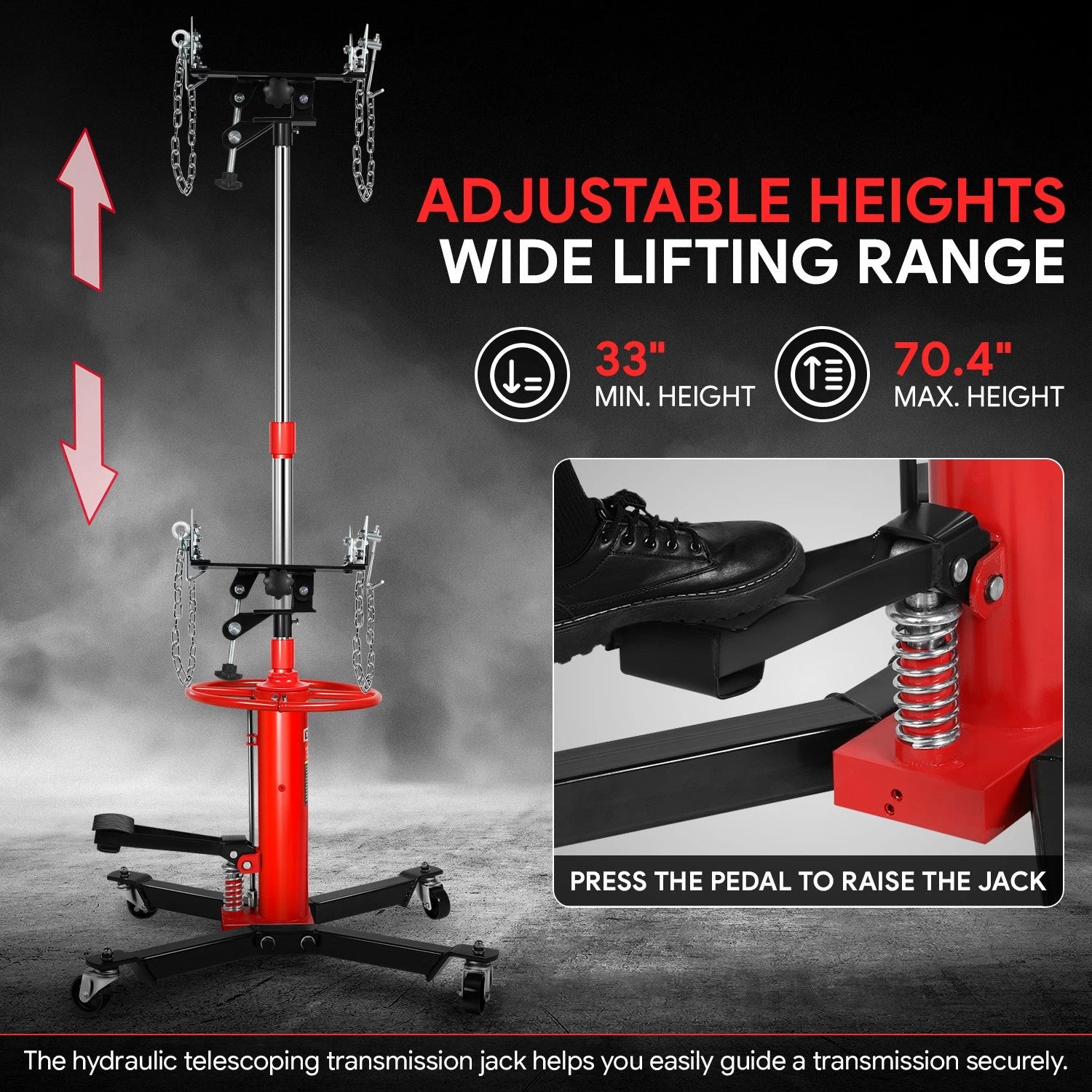 2 Stage Hydraulic Transmission Jack for Universal Use (0.5 Ton)