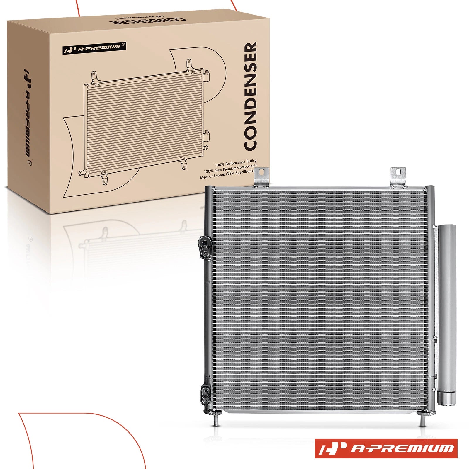 A/C Condenser with Bracket & Receiver Drier for Mitsubishi Mirage (2014–2015)
