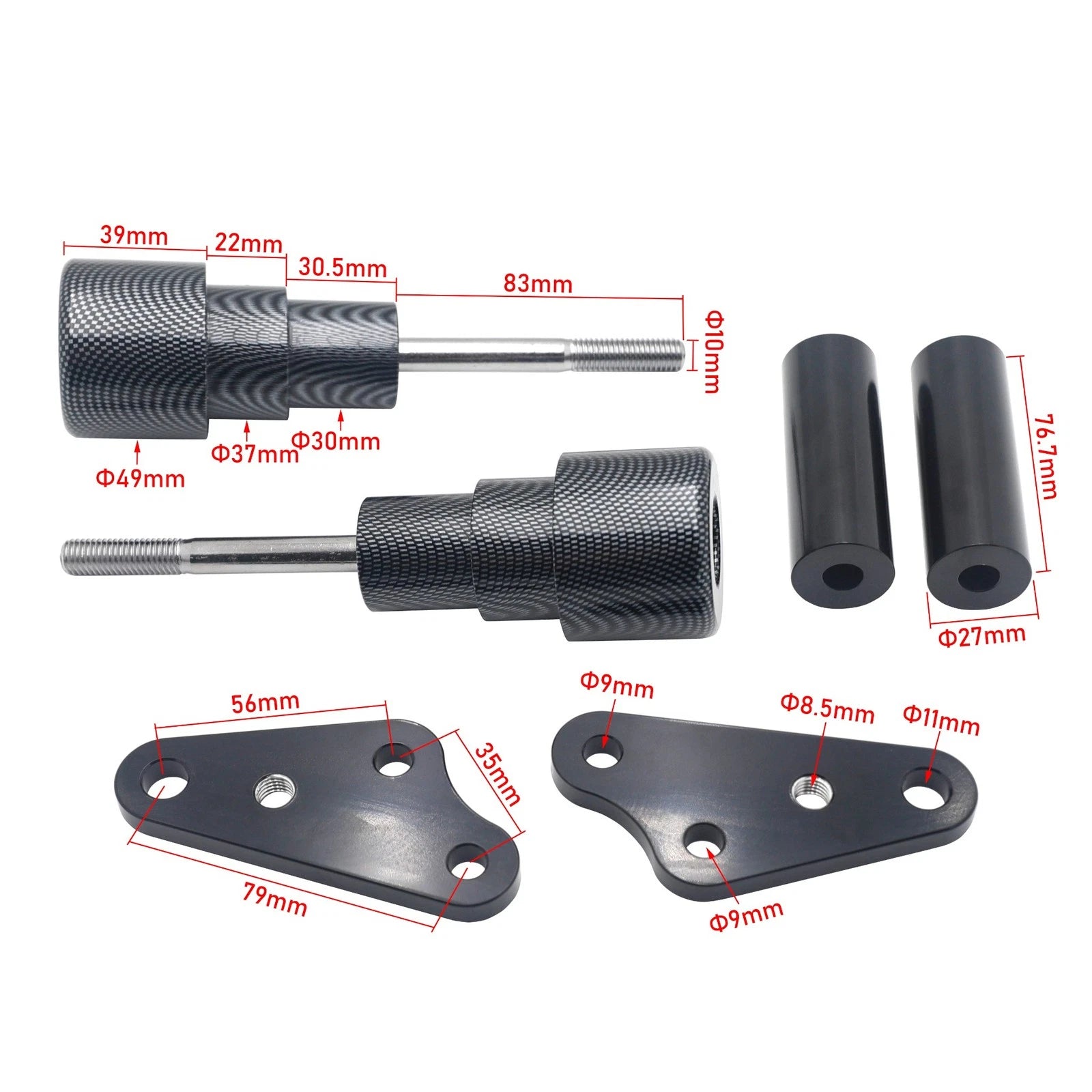 Aluminum Frame Crash Sliders for Suzuki DRZ400S/SM (2000–2025)