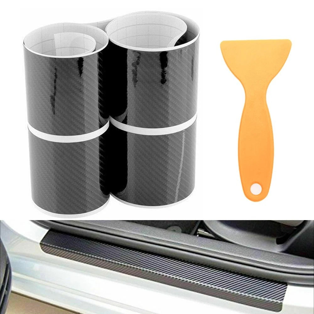 8x Carbon Fiber Scuff Plate Sill Sticker for Car Door Protector (2022)