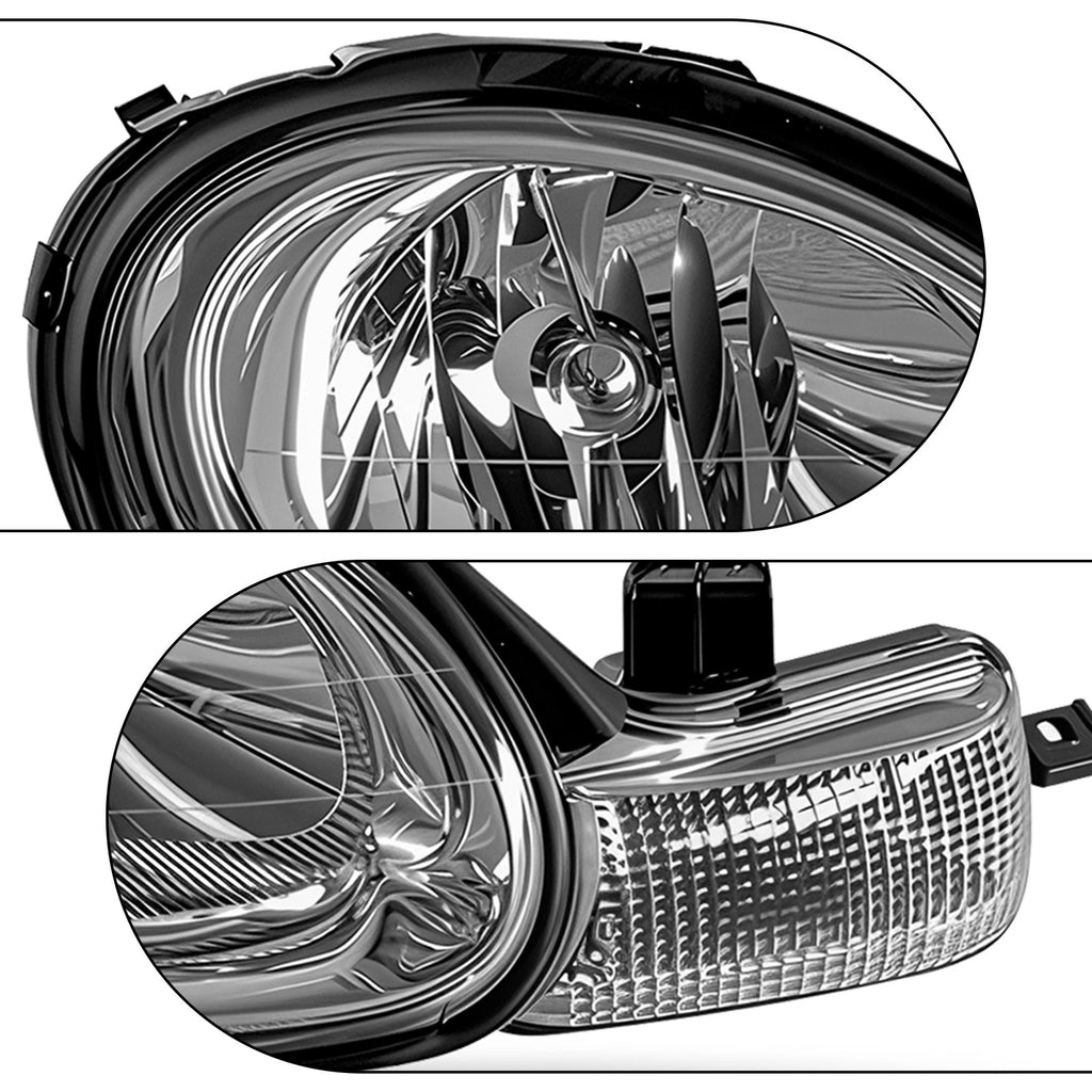 Pair Chrome Headlights for Dodge Chrysler Neon (2000–2002)