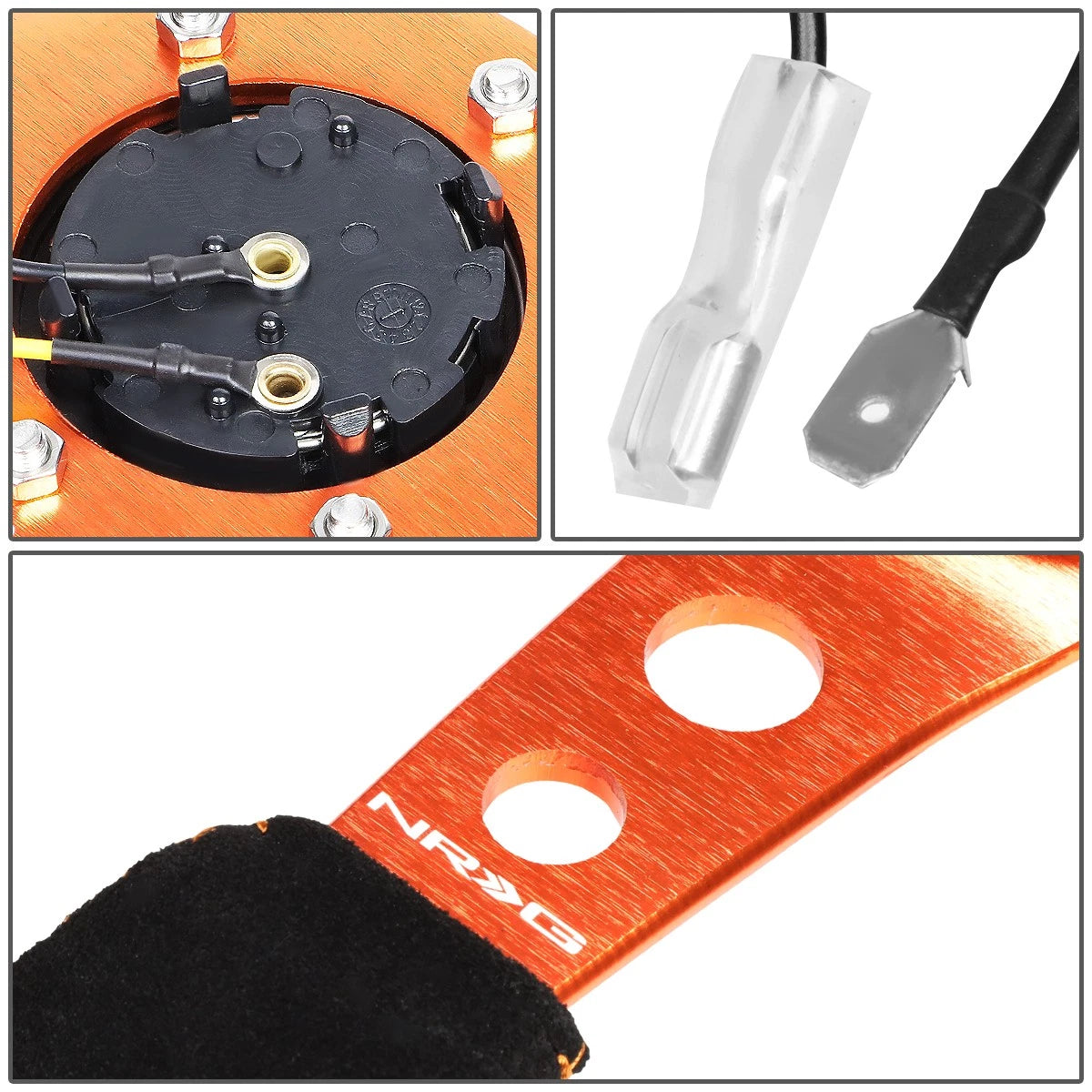 NRG Innovations 35cm Deep Dish Suede Steering Wheel for Universal (RST-006S-OR)