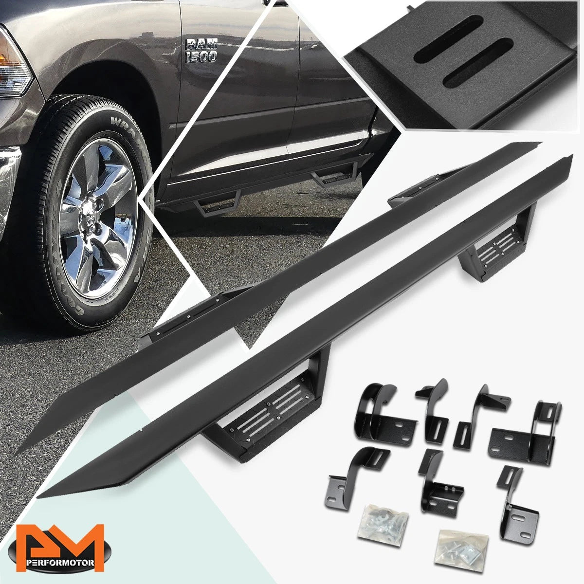 3" Side Nerf Bar Running Board for Dodge Ram Truck Crew Cab (2009–2020)