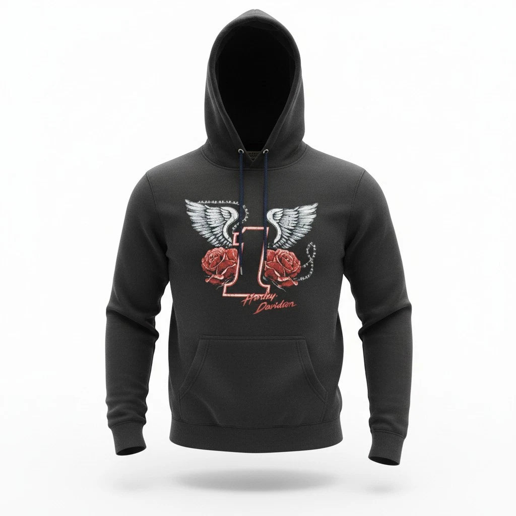 Hoodie for Harley-Davidson Women's Hall of Fame Akron OH #1 Wings & Roses