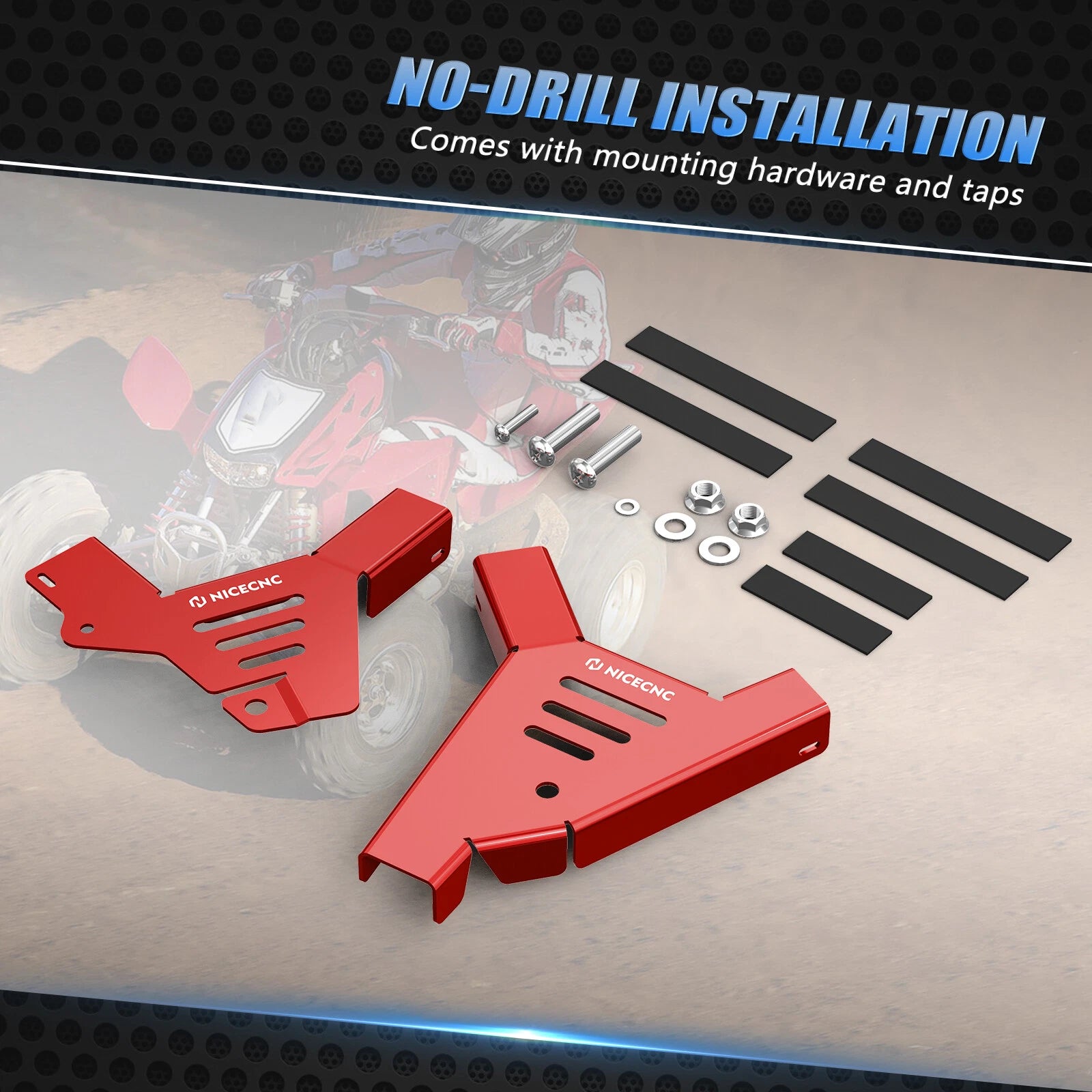 Left & Right Frame Cover Guards #50100-HP1-601ZB for Honda TRX450 ER R (2006–2009)