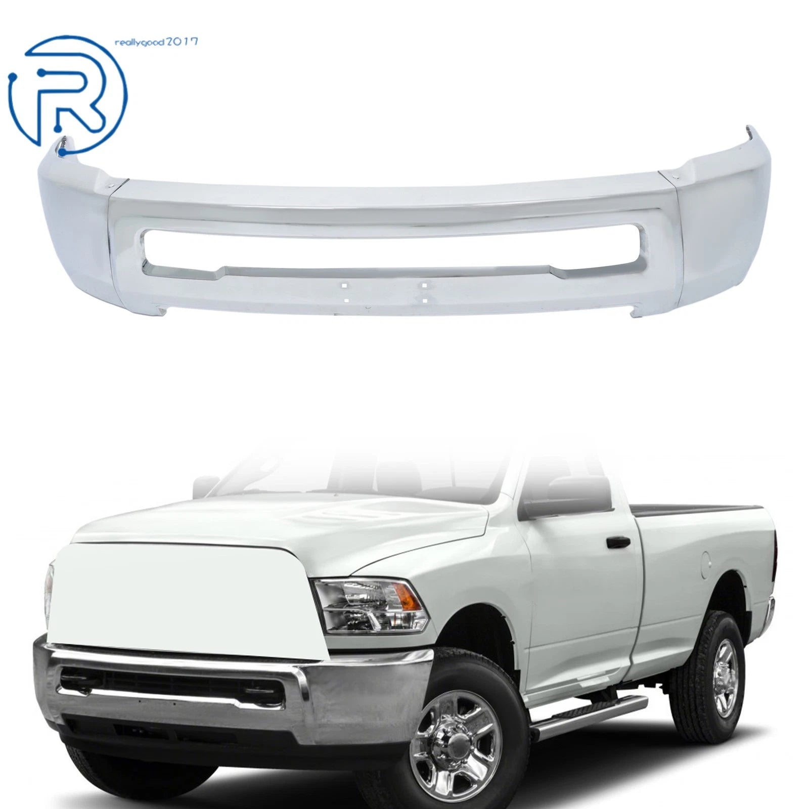 Chrome Split Style Front Bumper Face Bar for RAM 2500 3500 (2010–2018)
