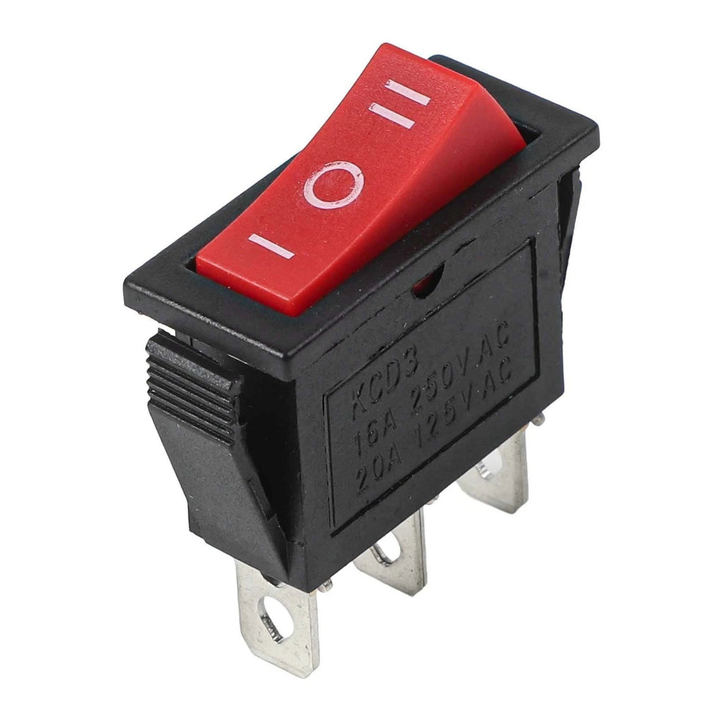 Rocker Switch for Car Joystick (DPDT, Red, 15A 250V, 20A 125V)