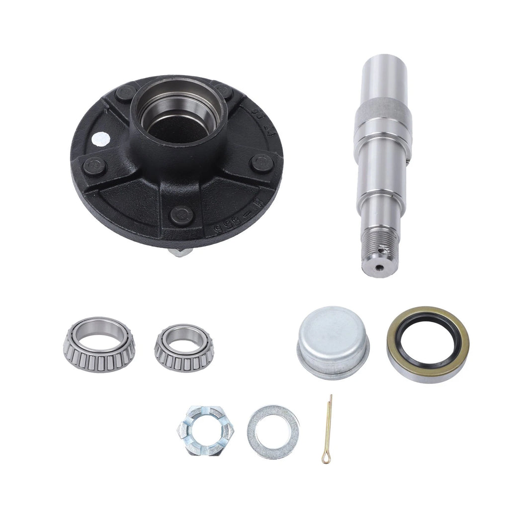 7-Piece Trailer Hub Kit for 5 on 5.5" Hubs and 8.75" Round Spindles