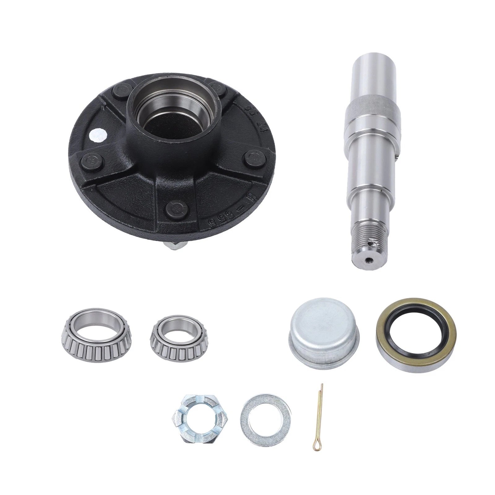 7-Piece Trailer Hub Kit for 5 on 5.5" Hubs and 8.75" Round Spindles