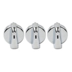 3 x Chrome A/C Heater Control Knob for Peterbilt 330 335 357 367 375 378 379 384