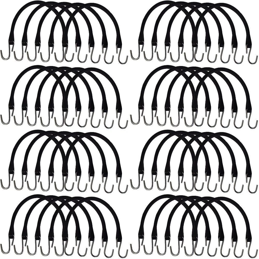 Pack of 40 Rubber Tarp Straps for Various Applications (15")