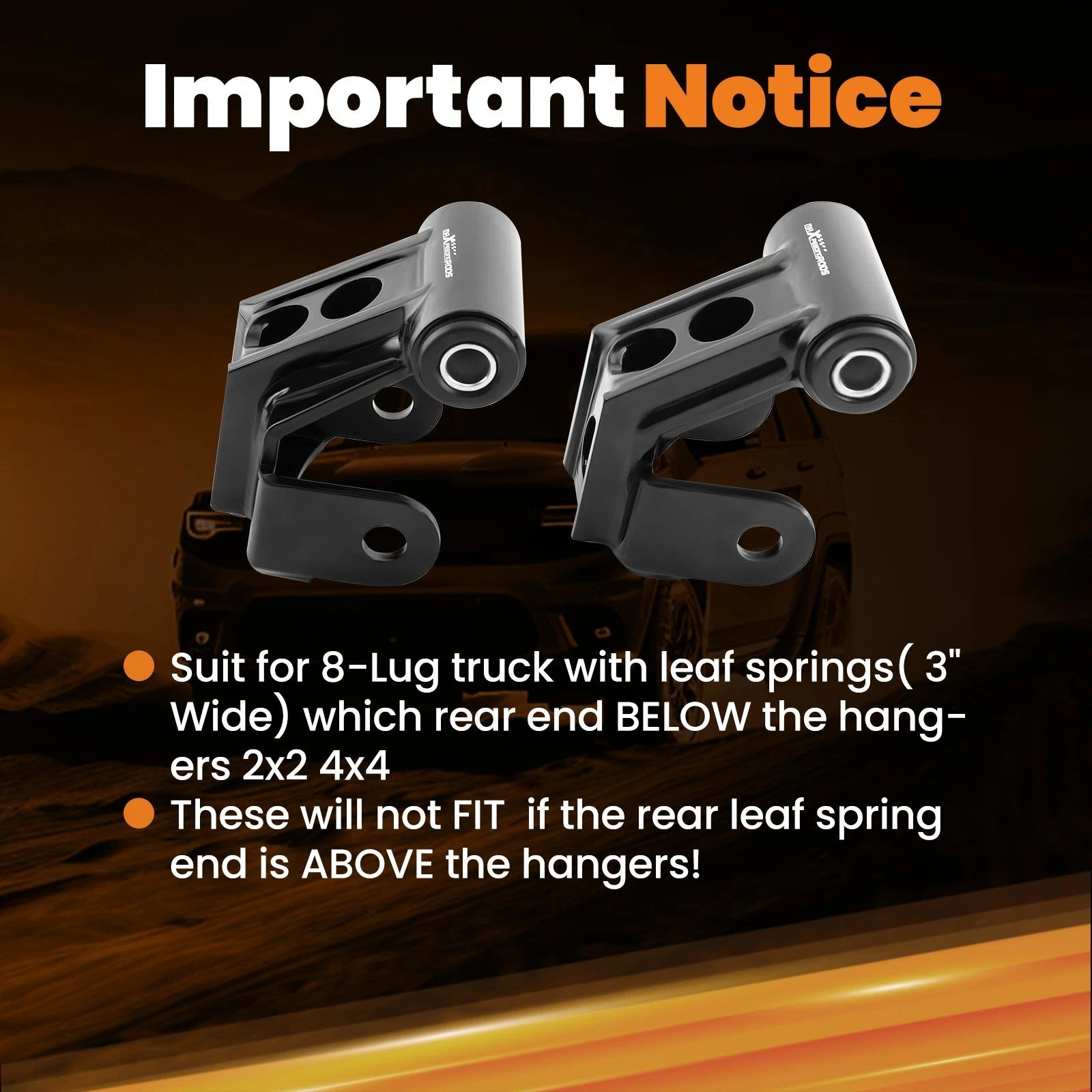 2" Drop Lowering Shackles Leveling Kit for Dodge Ram 2500 3500 (2003–2013)
