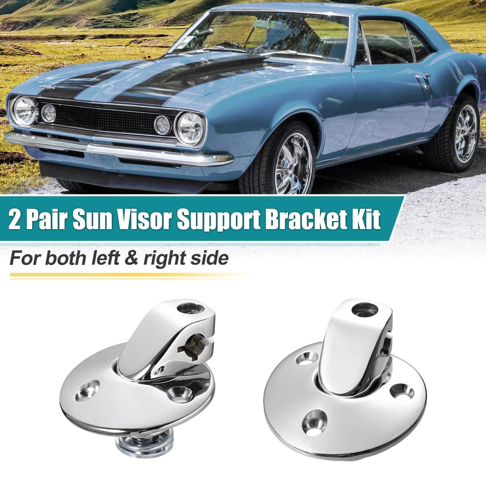 2X Sunvisor Support Brackets Kit 7790753 for Buick Chevrolet (1964–1973)