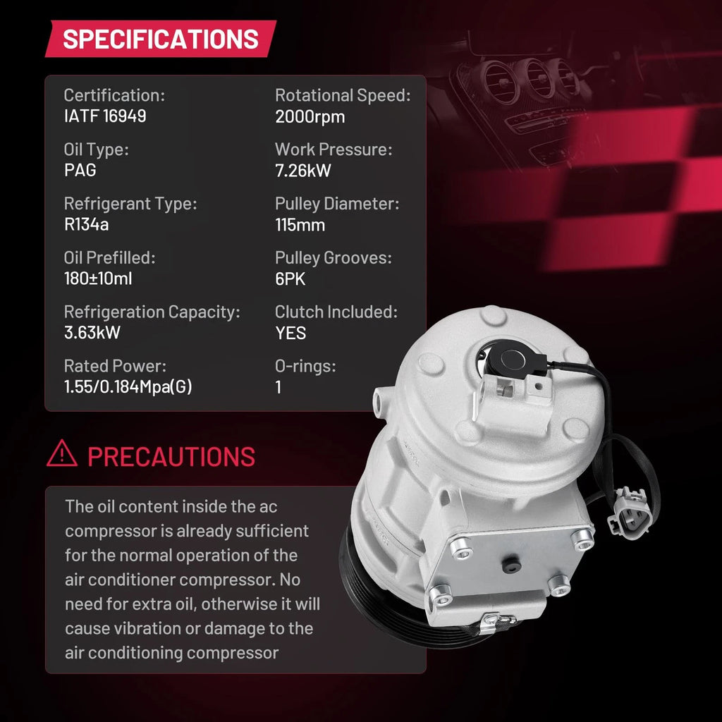AC Compressor for Lexus LX470, Toyota Land Cruiser 4.7L (1998–2007)