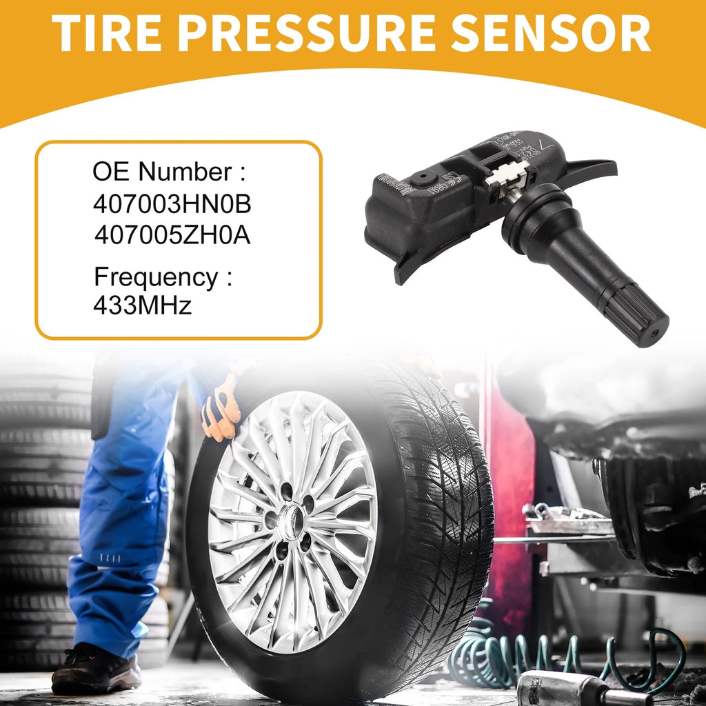Tire Pressure Sensor 433MHz for Nissan Kicks (2018–2021) No.407003HN0B/407005ZH0A