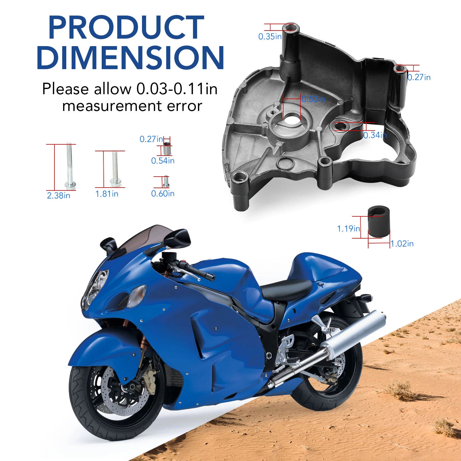 Engine Front Drive Sprocket Cover for Suzuki GSX1300R Hayabusa (1999–2007) 11361-24F10