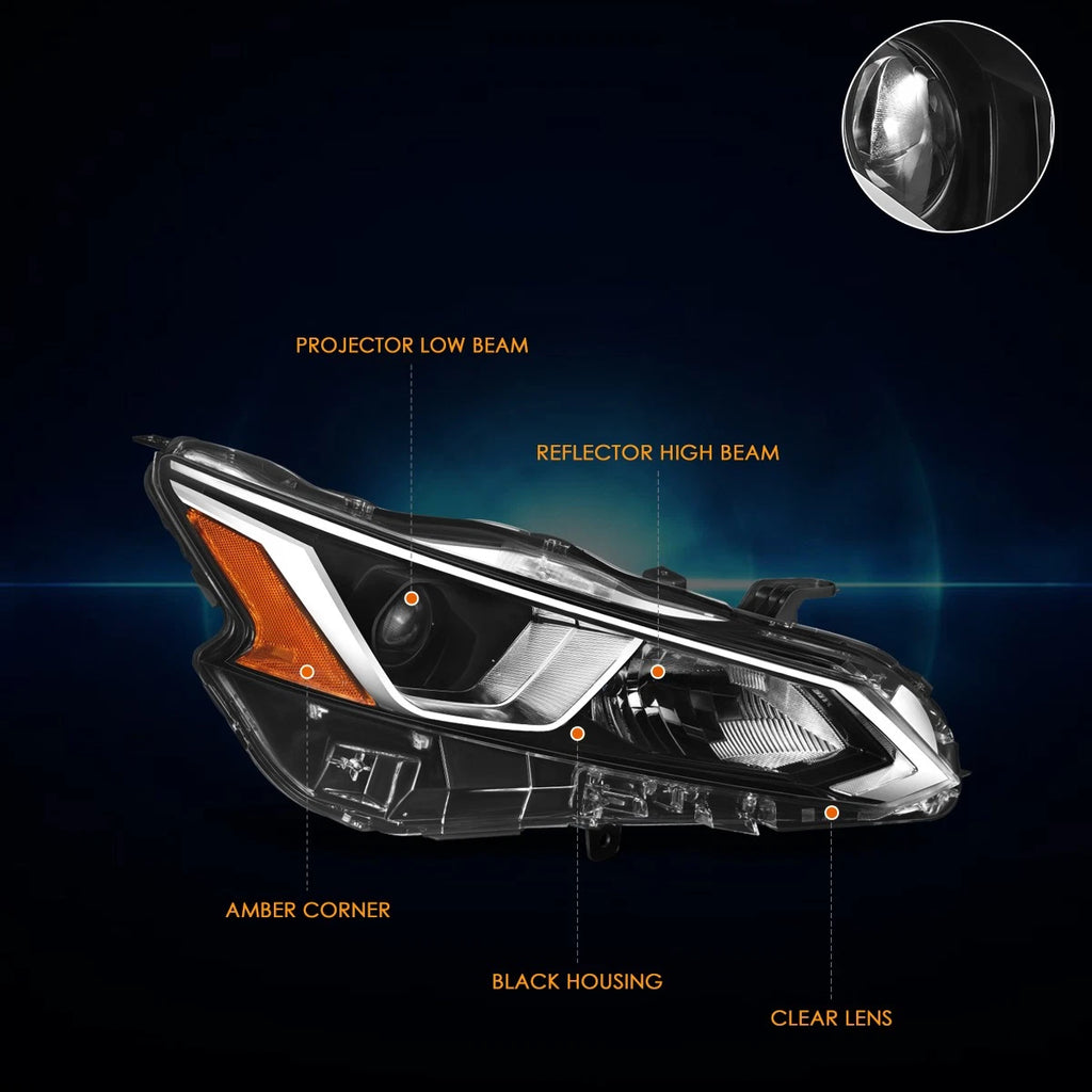 Left Side Headlight Lamp for VW Passat (2012–2015) Amber Corner Black
