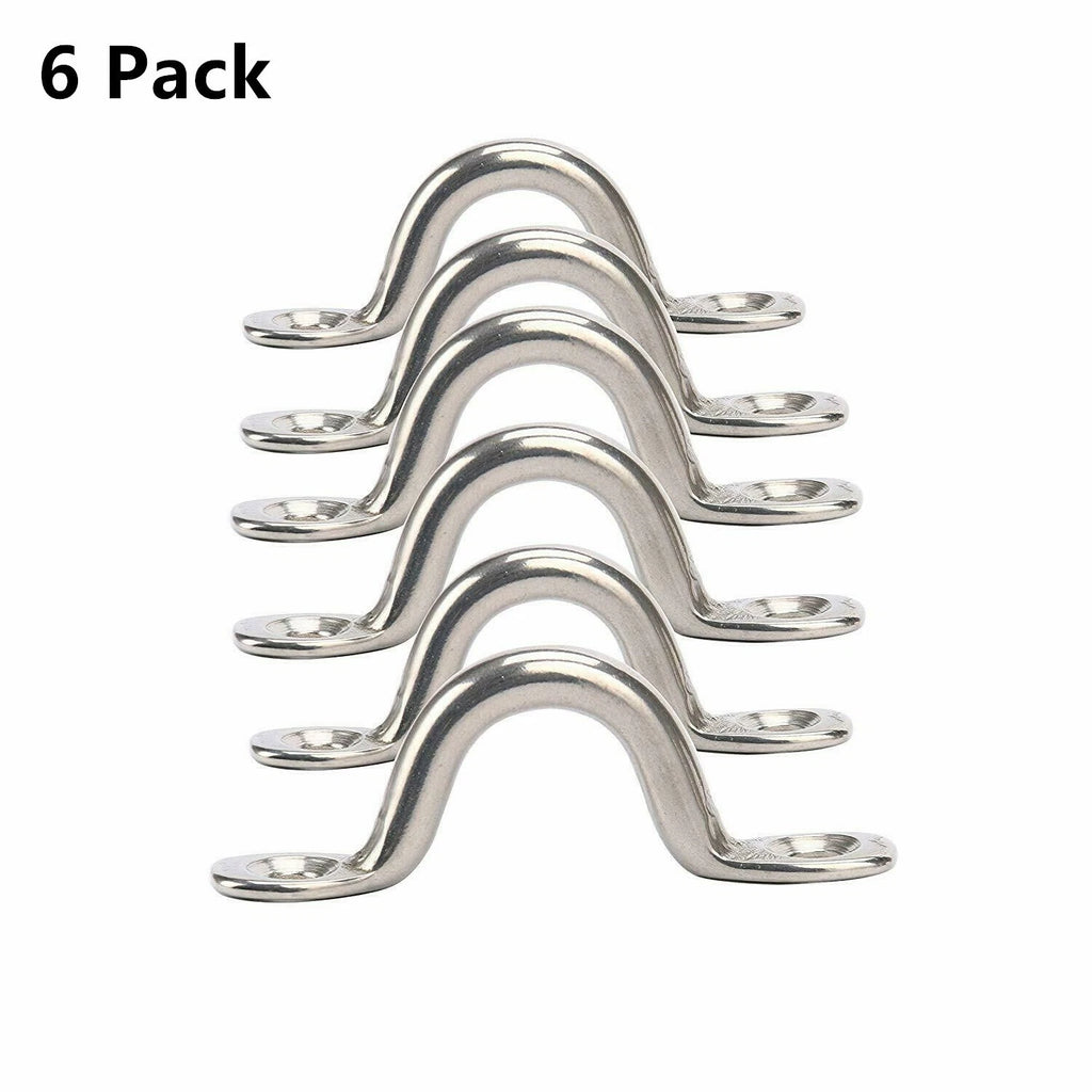 6 Pack Stainless Steel Bimini Boat Top Pad Eye for Marine Use