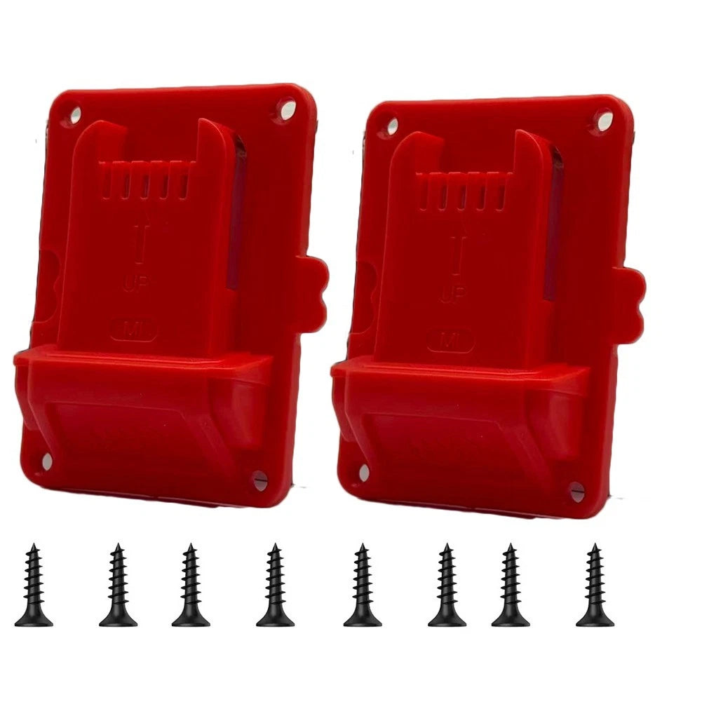 2X Red Plastic Drill Battery Holder for Milwaukee 48-11-1862
