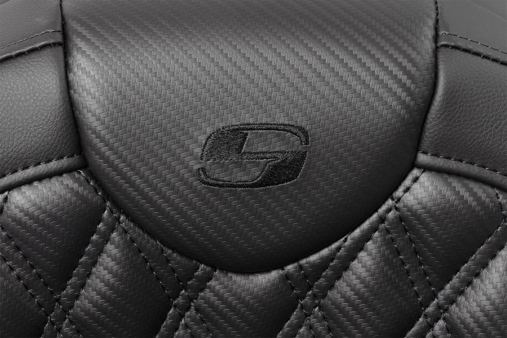 SADDLEMEN Roadsofa Seat for Harley FL (without Backrest, Lattice Stitch, Carbon Fiber)