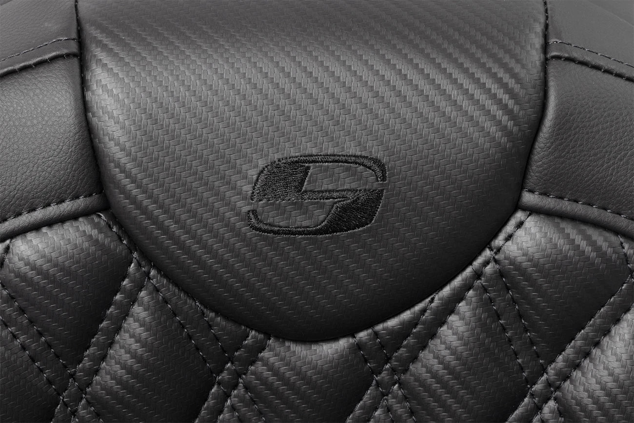 SADDLEMEN Roadsofa Seat for Harley FL (without Backrest, Lattice Stitch, Carbon Fiber)
