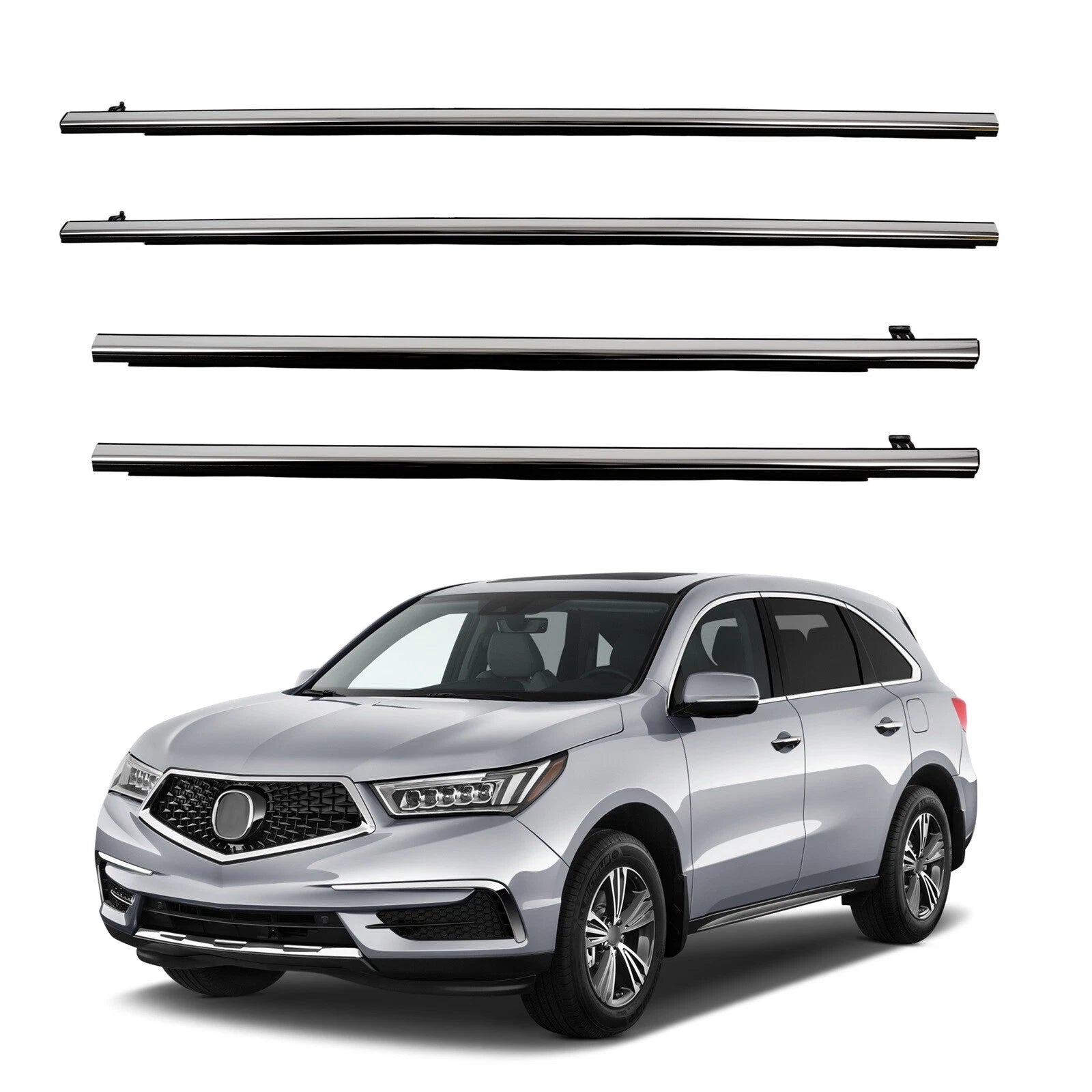 Set of 4 Window Moulding Weatherstrip Seals for Acura TSX (2009–2014)