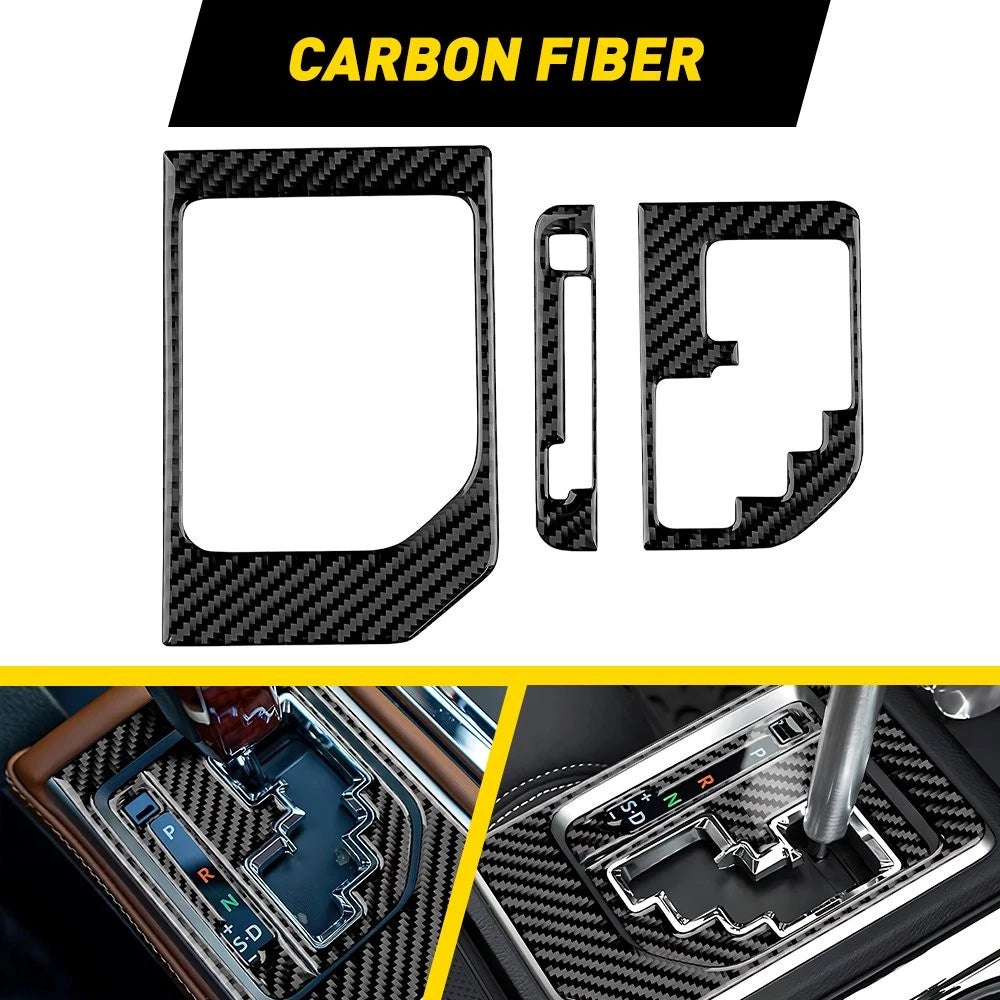 3X Gear Shifter Panel Cover for Toyota Tundra (2014–2021) Carbon Fiber