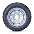 Set of 4 Golf Cart Tire Assembly 20X10X12 with 4x4" PCD ET-25.4 Silver Wheel 14051