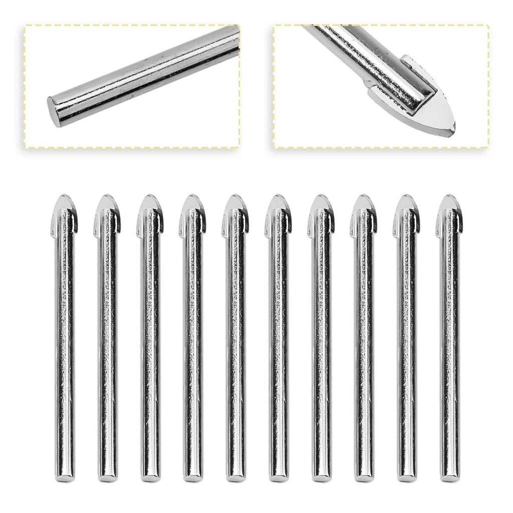 10pcs 6mm Tip Drill Bits for Glass and Ceramic Tiles