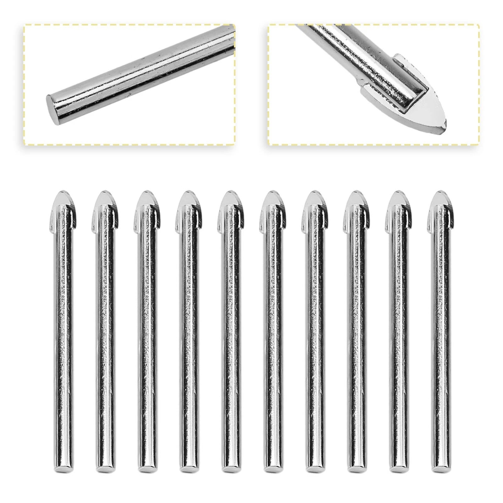 10pcs 6mm Tip Drill Bits for Glass and Ceramic Tiles