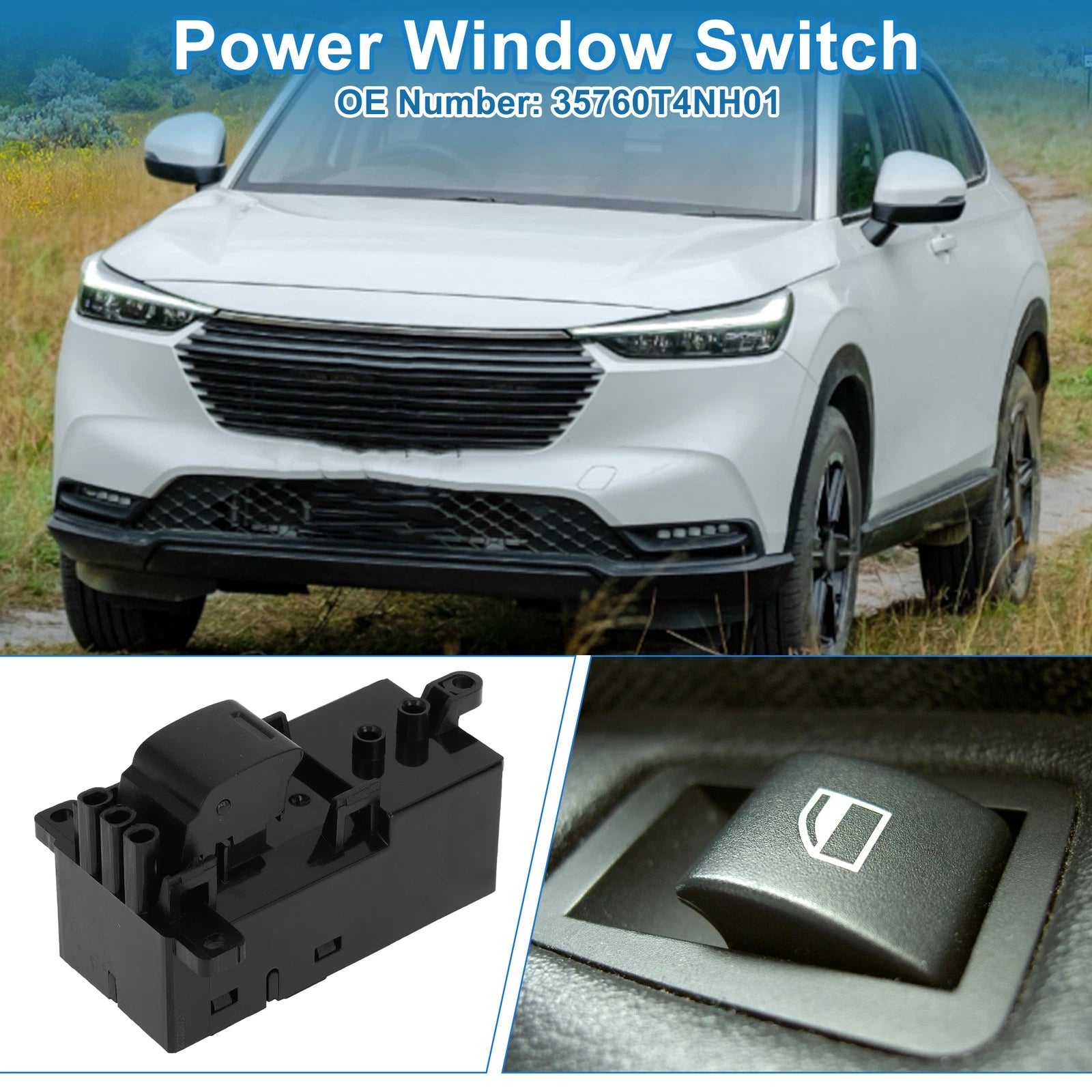 Passenger Side Power Window Switch for Honda Fit HR-V (2015–2020) No. 35760T4NH01