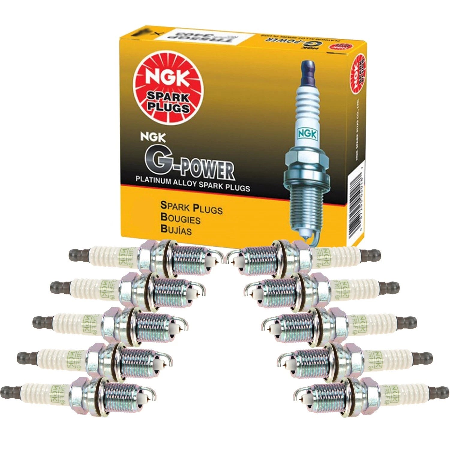 Set of 10 NGK G-Power Platinum Spark Plugs for Dodge Ram 2500 3500 (1994–2002)