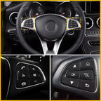 Black Steering Wheel Button Cover Trim for Mercedes A B GLA GLE CLA (2015–2018)