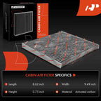 2X Activated Carbon Cabin Air Filter for Chrysler 200 Jeep Cherokee (2011–2017)