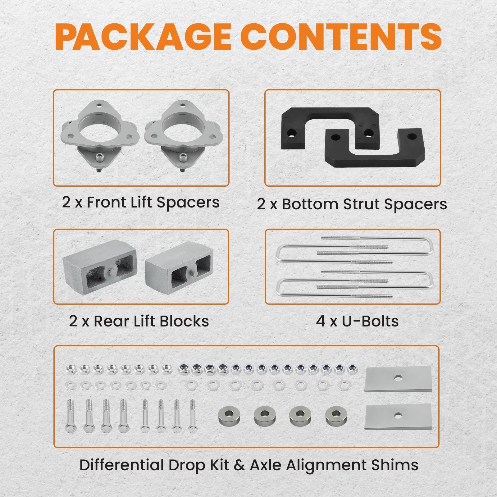 3.5" Front 3" Rear Level Lift Kit for Chevrolet Silverado 1500 4X4 (2008–2017)