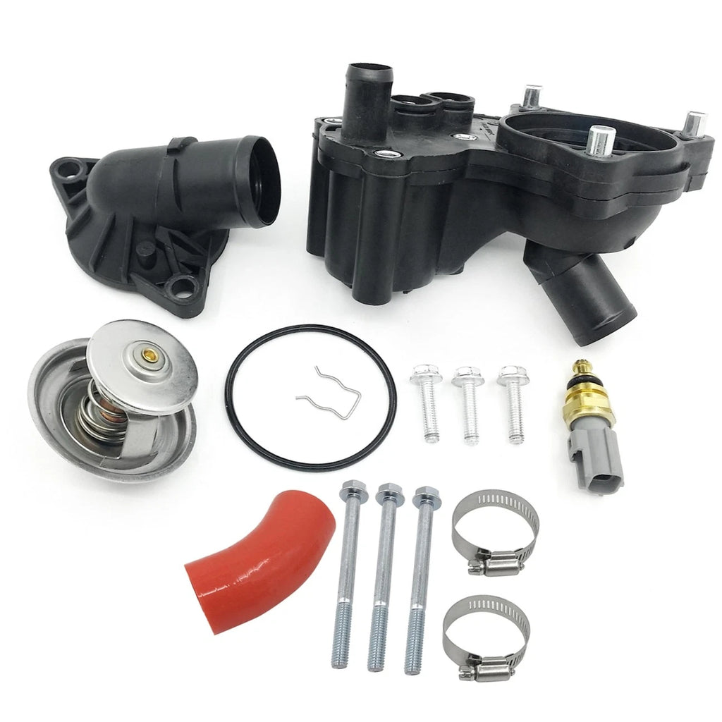 Thermostat Assembly w/ Bypass Hose Clamp Kit for Ford Ranger Explorer (1998–2011)