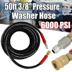 3/8" x 50ft Pressure Washer Hose for Hot Water (6000psi)