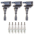 Set of 3 Ignition Coils & 6 NGK Iridium Spark Plugs for Sedona XG300 (2002–2006)