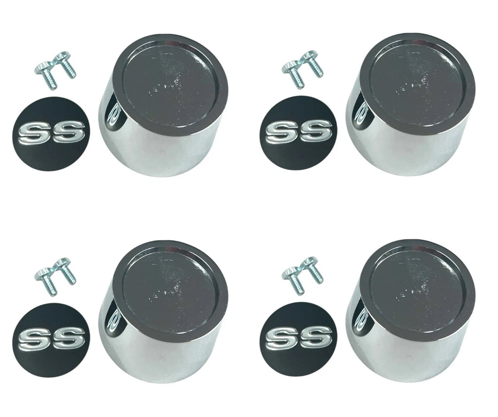 Wheel Center Caps Chrome Set for 1969–1970 Chevrolet Chevelle SS Mag Wheels