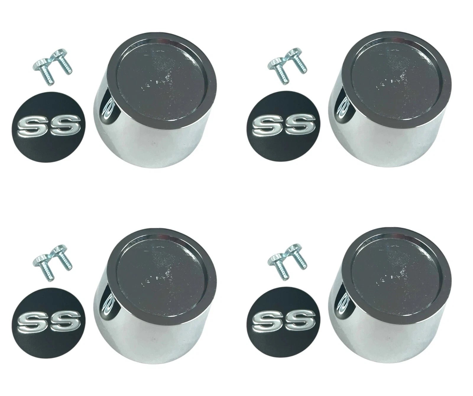 Wheel Center Caps Chrome Set for 1969–1970 Chevrolet Chevelle SS Mag Wheels