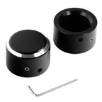 Black Front Axle Nut Covers for Harley Electra Road Glide Sportster