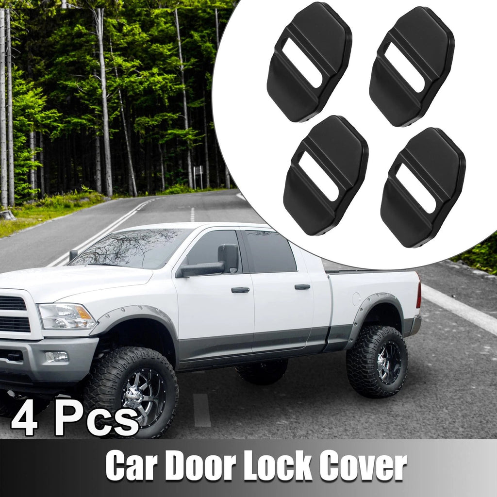 Set of 4 Door Lock Latch Covers for Dodge (Black)