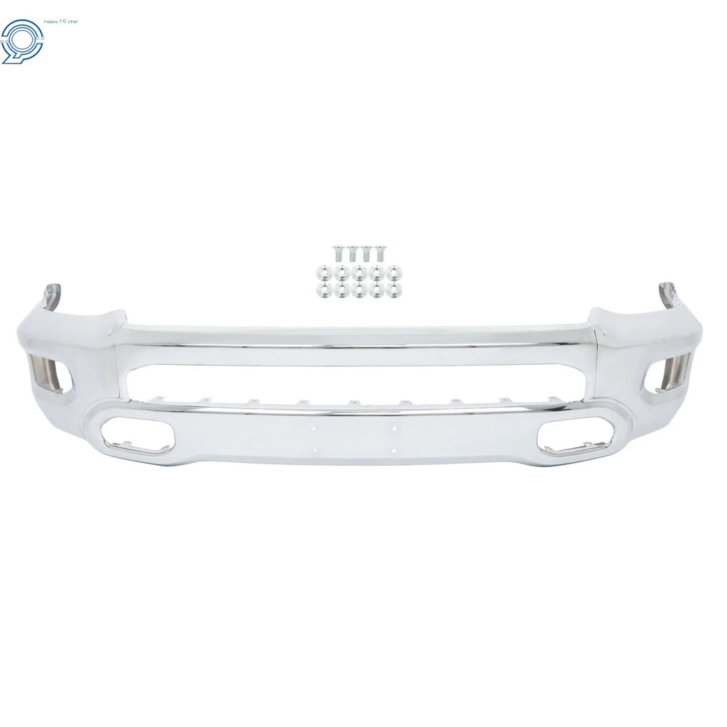 Chrome Steel Front Bumper with Fog Light Hole for RAM 1500 (2019–2024)