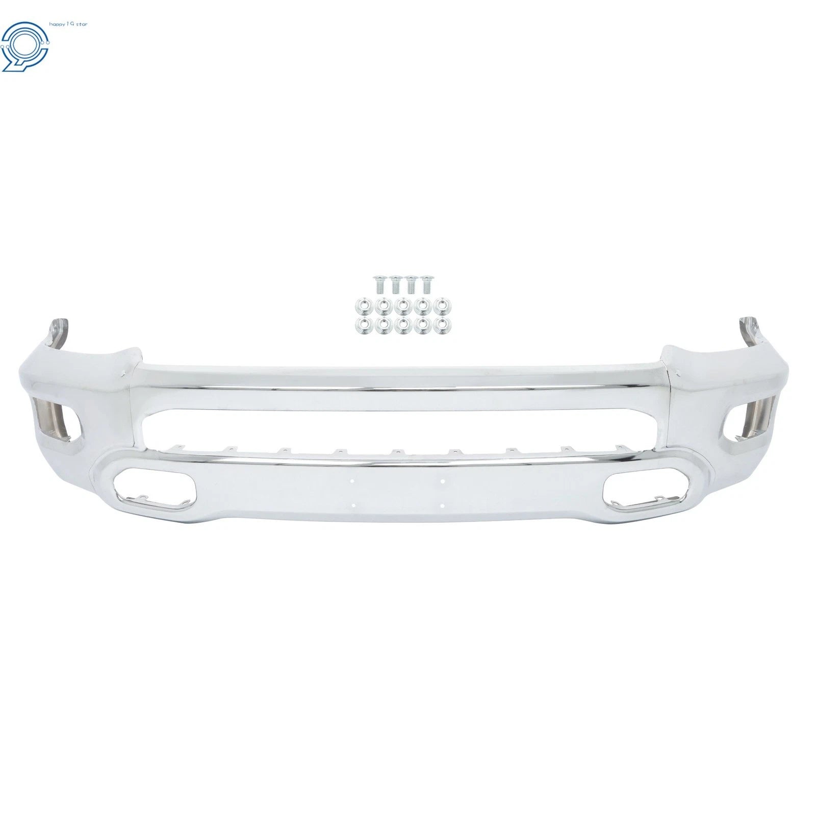 Chrome Steel Front Bumper with Fog Light Hole for RAM 1500 (2019–2024)