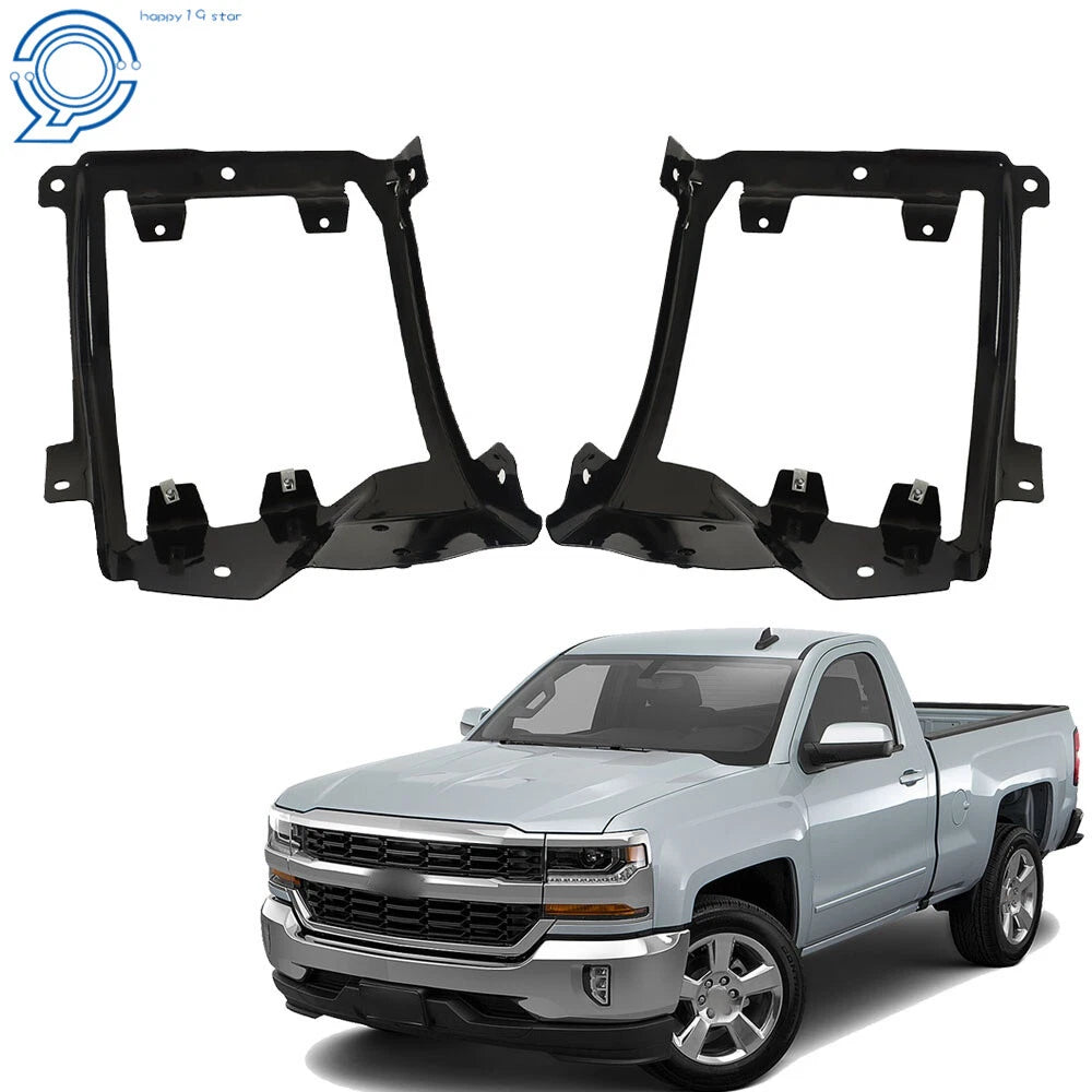 Set of 2 Front Outer Bumper Brackets for Chevrolet Silverado 1500 (2016–2018)